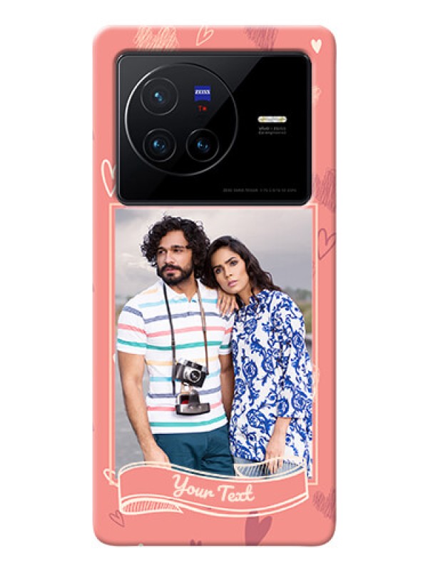 Custom Vivo X80 5G custom mobile phone cases: love doodle art Design