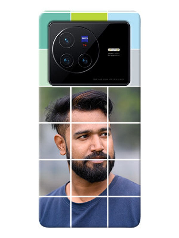 Custom Vivo X80 5G personalised phone covers with white box pattern 