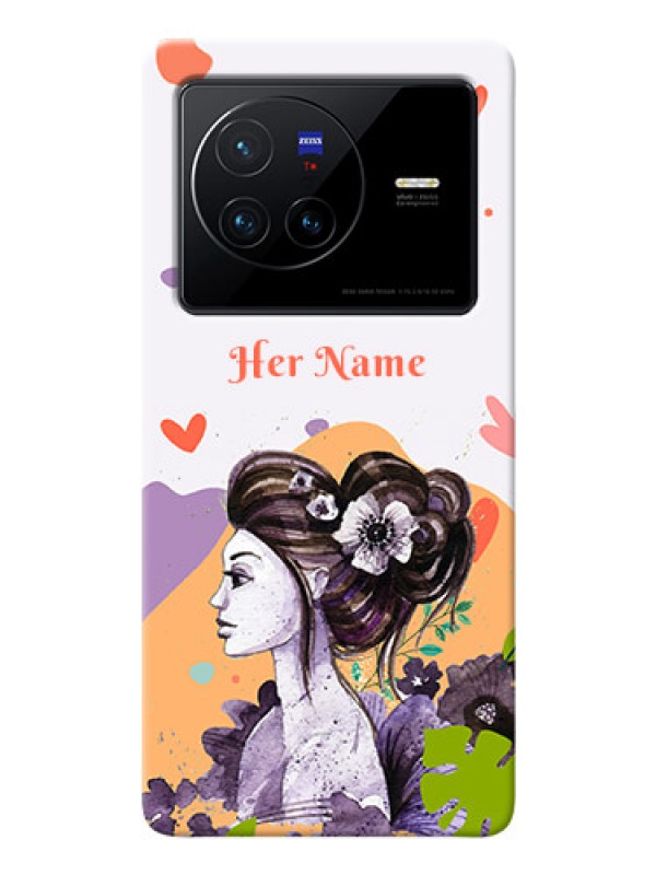 Custom Vivo X80 5G Custom Mobile Case with Woman And Nature Design