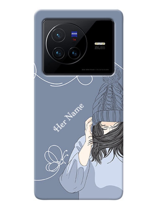 Custom Vivo X80 5G Custom Mobile Case with Girl in winter outfit Design