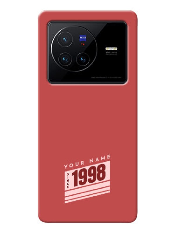 Custom Vivo X80 5G Phone Back Covers: Red custom year of birth Design