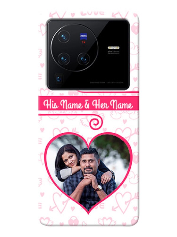 Custom Vivo X80 Pro 5G Personalized Phone Cases: Heart Shape Love Design