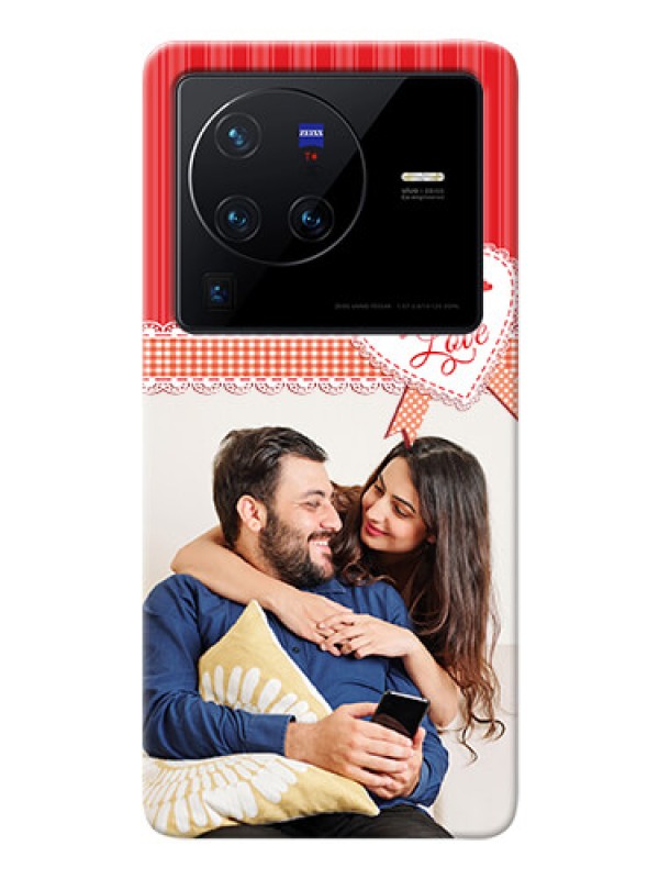 Custom Vivo X80 Pro 5G phone cases online: Red Love Pattern Design
