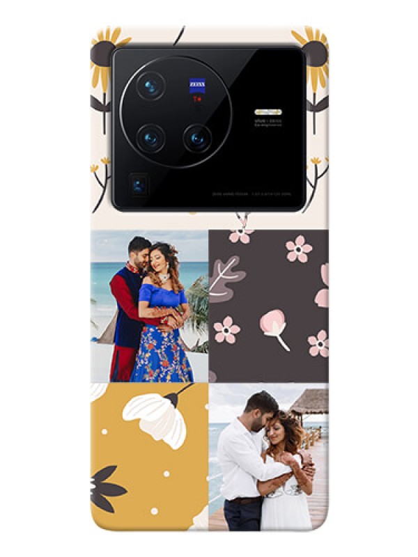 Custom Vivo X80 Pro 5G phone cases online: 3 Images with Floral Design
