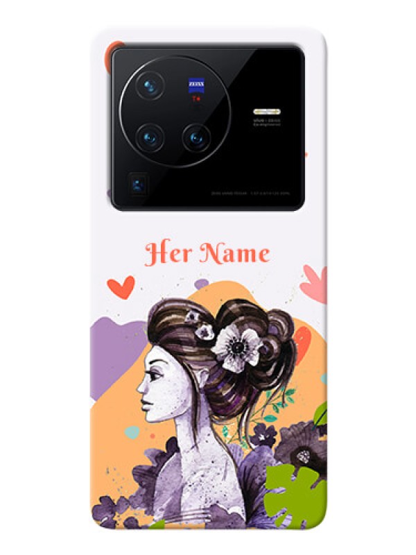 Custom Vivo X80 Pro 5G Custom Mobile Case with Woman And Nature Design
