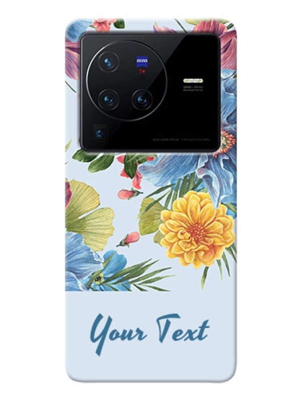 Custom Vivo X80 Pro 5G Custom Phone Cases: Stunning Watercolored Flowers Painting Design