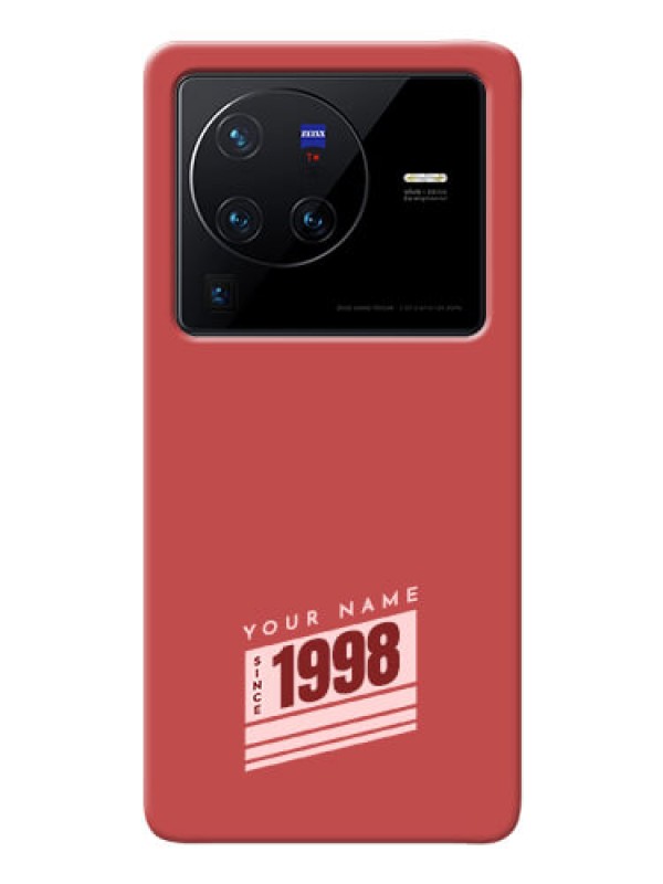 Custom Vivo X80 Pro 5G Phone Back Covers: Red custom year of birth Design