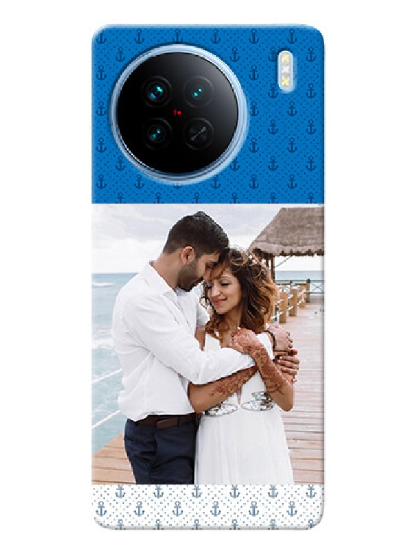 Custom Vivo X90 5G Mobile Phone Covers: Blue Anchors Design