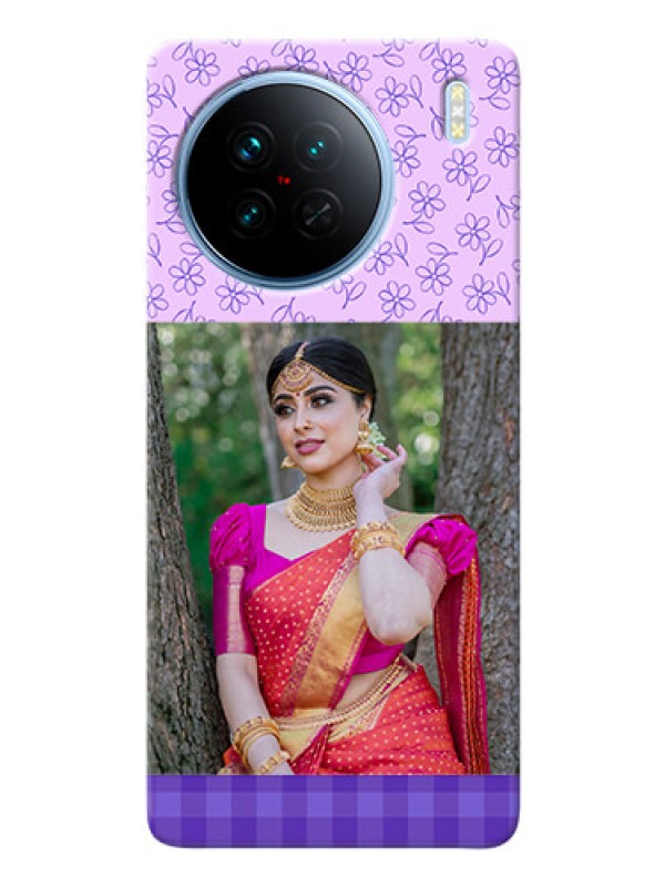 Custom Vivo X90 5G Mobile Cases: Purple Floral Design