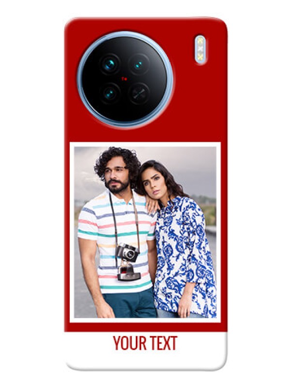 Custom Vivo X90 5G mobile phone covers: Simple Red Color Design