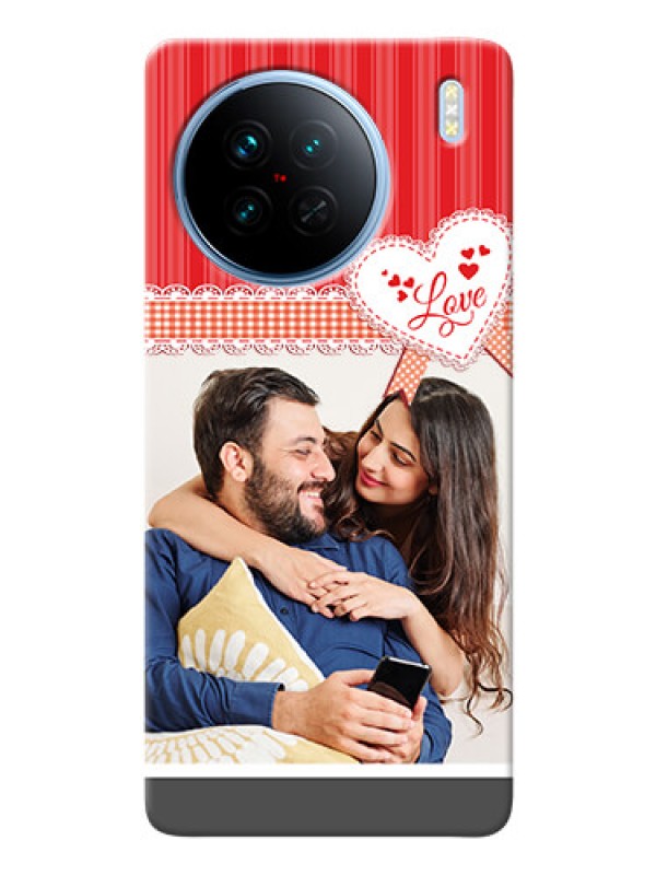 Custom Vivo X90 5G phone cases online: Red Love Pattern Design