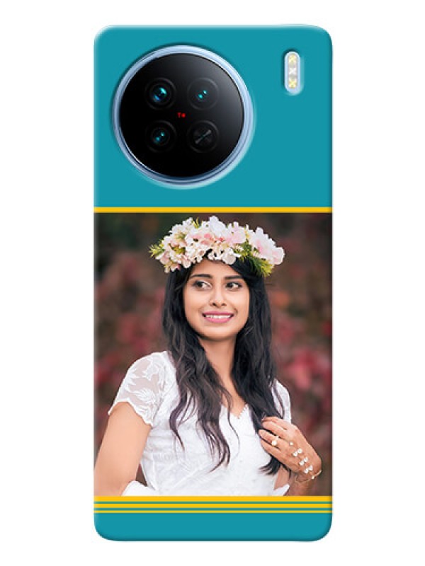 Custom Vivo X90 5G personalized phone covers: Yellow & Blue Design 