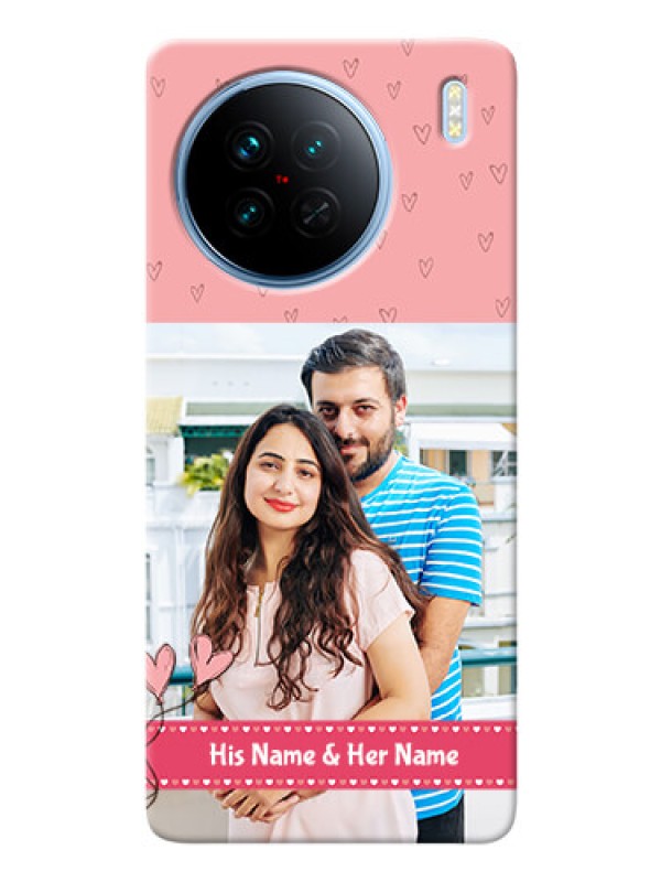 Custom Vivo X90 5G phone back covers: Love Design Peach Color