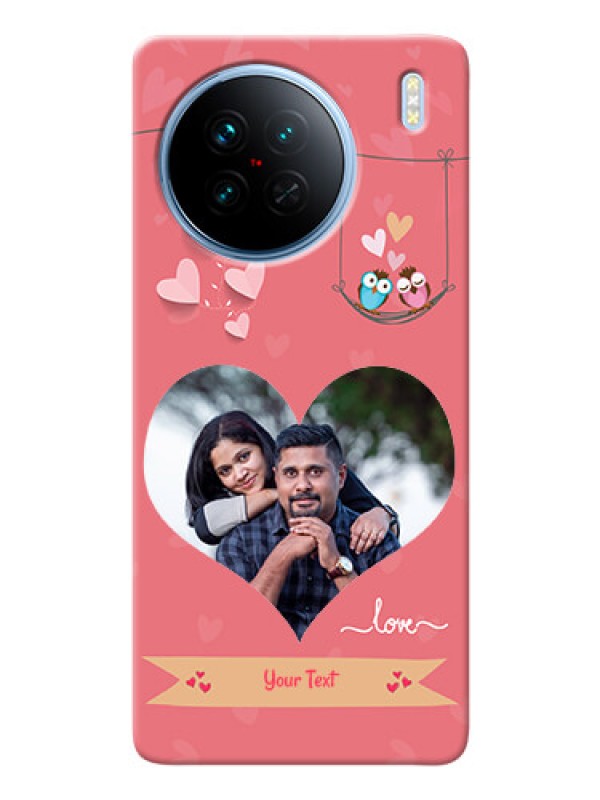 Custom Vivo X90 5G custom phone covers: Peach Color Love Design 