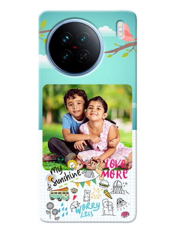 Custom Vivo X90 5G phone cases online: Doodle love Design