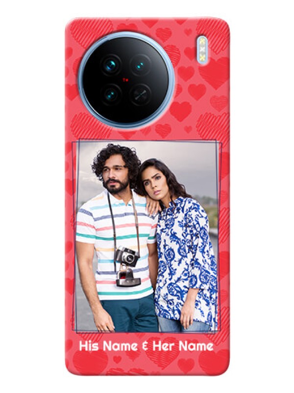 Custom Vivo X90 5G Mobile Back Covers: with Red Heart Symbols Design
