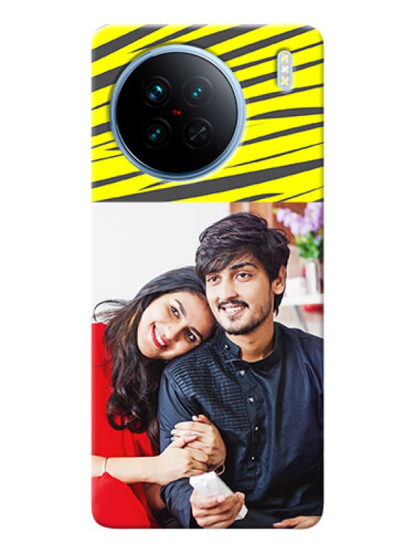 Custom Vivo X90 5G Personalised mobile covers: Yellow Abstract Design