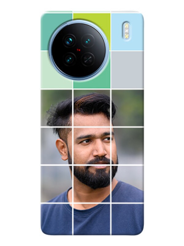 Custom Vivo X90 5G personalised phone covers with white box pattern 