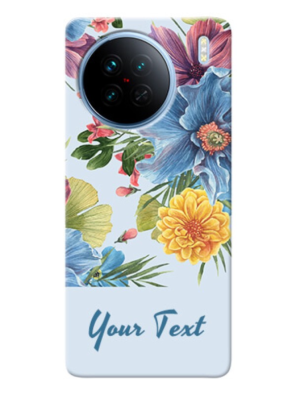 Custom Vivo X90 5G Custom Phone Cases: Stunning Watercolored Flowers Painting Design