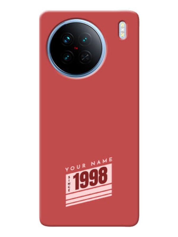Custom Vivo X90 5G Phone Back Covers: Red custom year of birth Design