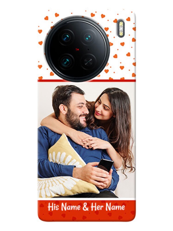 Custom Vivo X90 Pro 5G Phone Back Covers: Orange Love Symbol Design