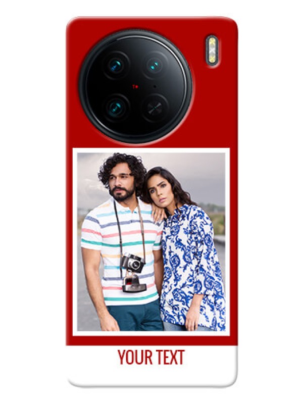 Custom Vivo X90 Pro 5G mobile phone covers: Simple Red Color Design