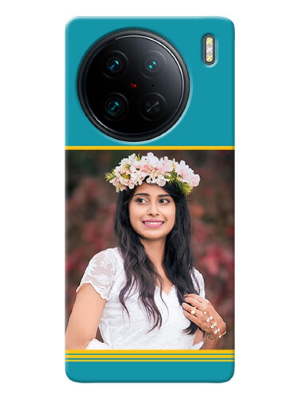 Custom Vivo X90 Pro 5G personalized phone covers: Yellow & Blue Design 