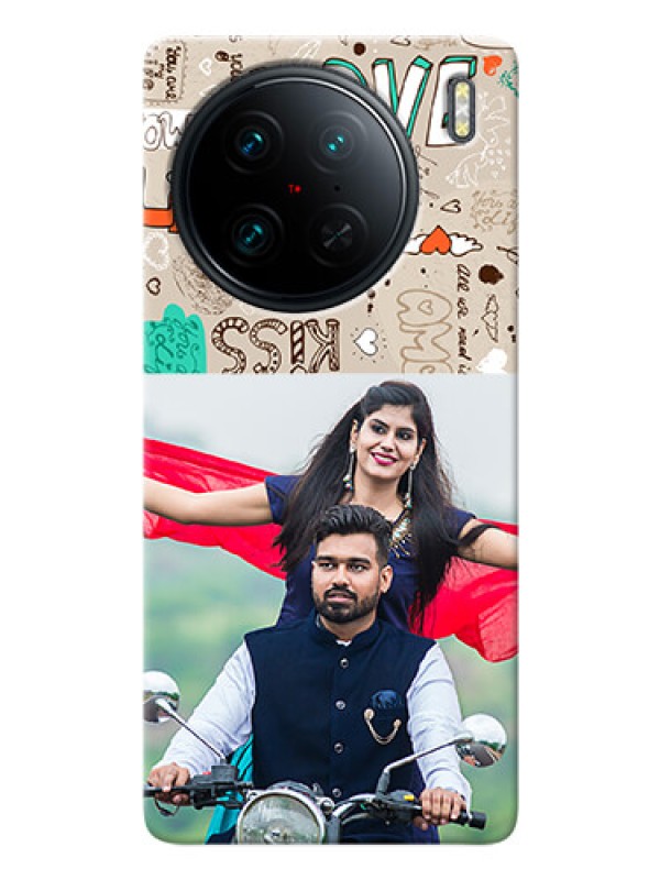 Custom Vivo X90 Pro 5G Personalised mobile covers: Love Doodle Pattern 