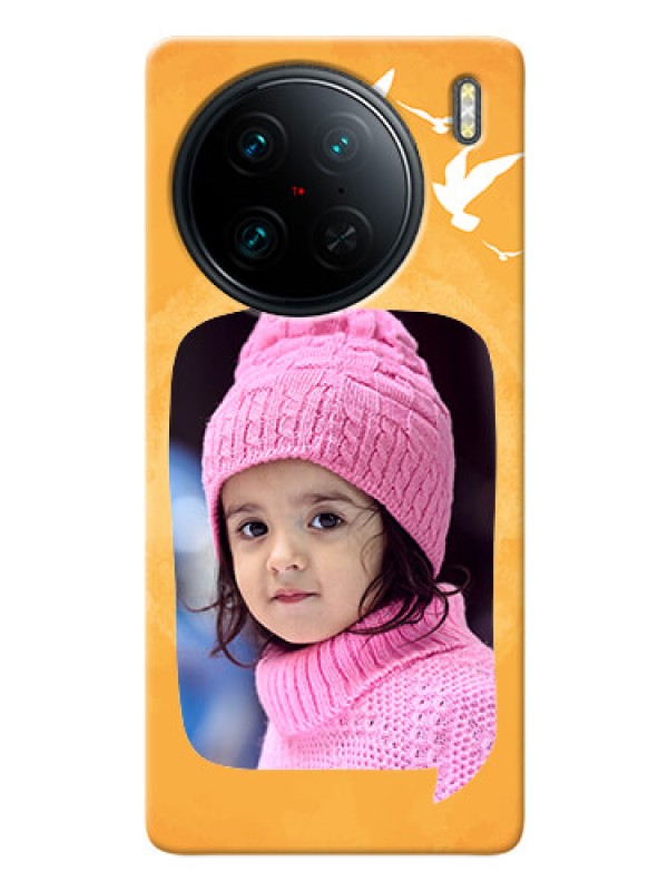 Custom Vivo X90 Pro 5G Phone Covers: Water Color Design with Bird Icons