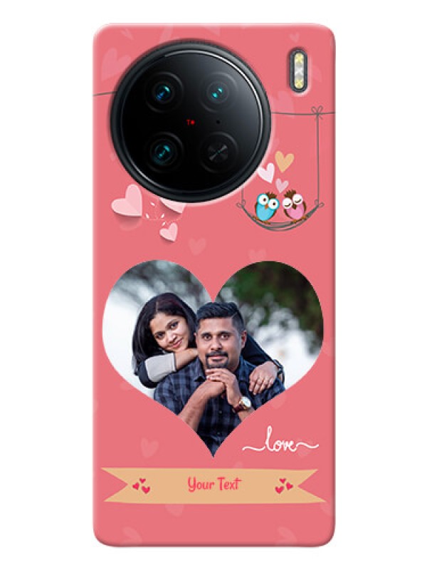 Custom Vivo X90 Pro 5G custom phone covers: Peach Color Love Design 