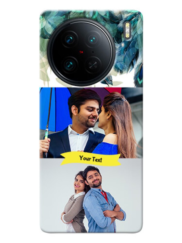 Custom Vivo X90 Pro 5G Phone Cases: Image with Boho Peacock Feather Design