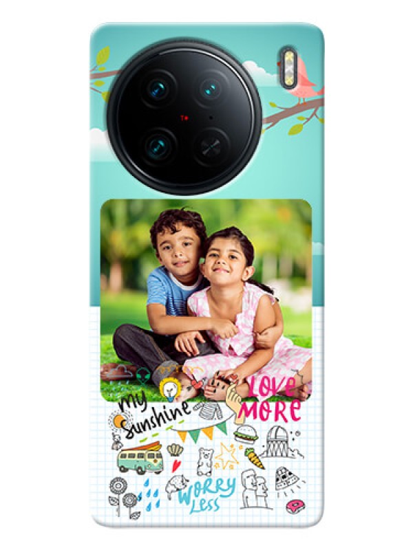 Custom Vivo X90 Pro 5G phone cases online: Doodle love Design