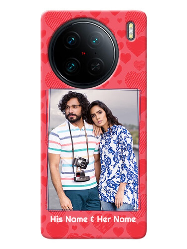 Custom Vivo X90 Pro 5G Mobile Back Covers: with Red Heart Symbols Design