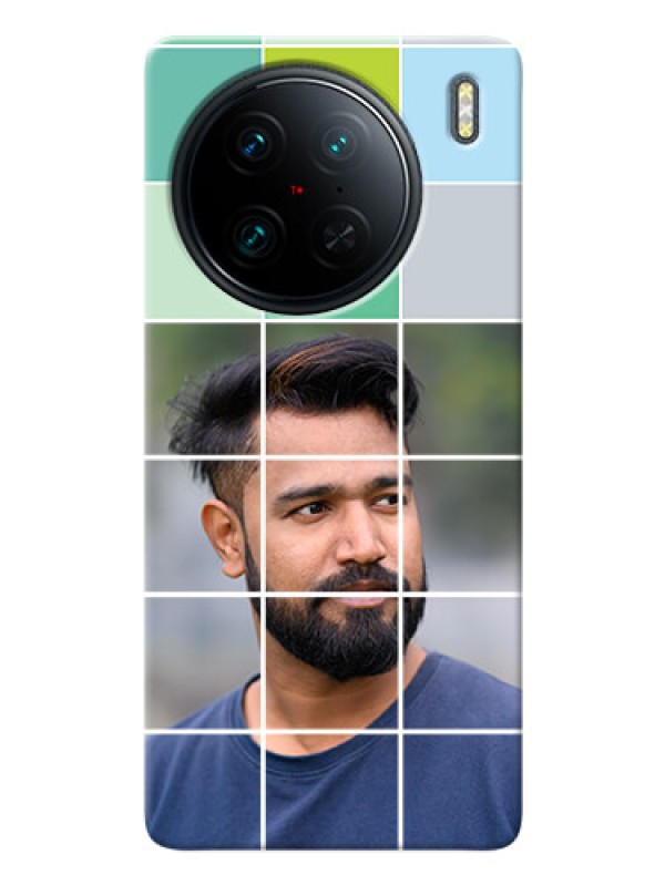 Custom Vivo X90 Pro 5G personalised phone covers with white box pattern 