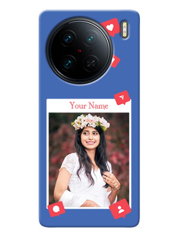 Custom Vivo X90 Pro 5G Back Covers: Like Share And Comment Design