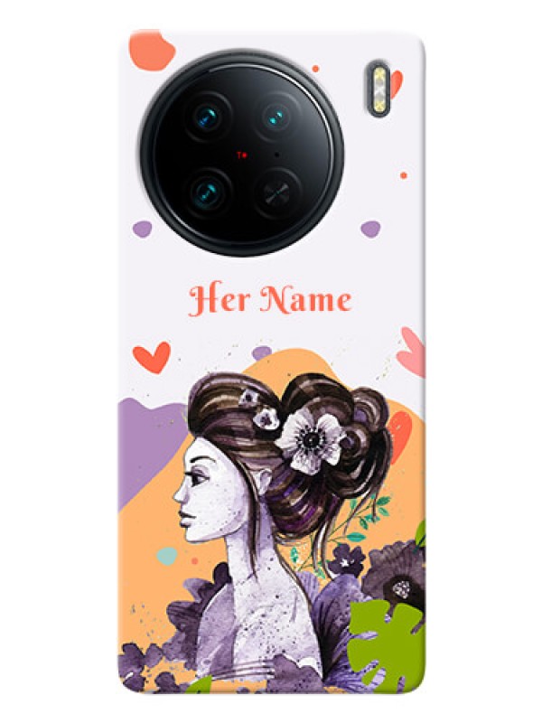 Custom Vivo X90 Pro 5G Custom Mobile Case with Woman And Nature Design