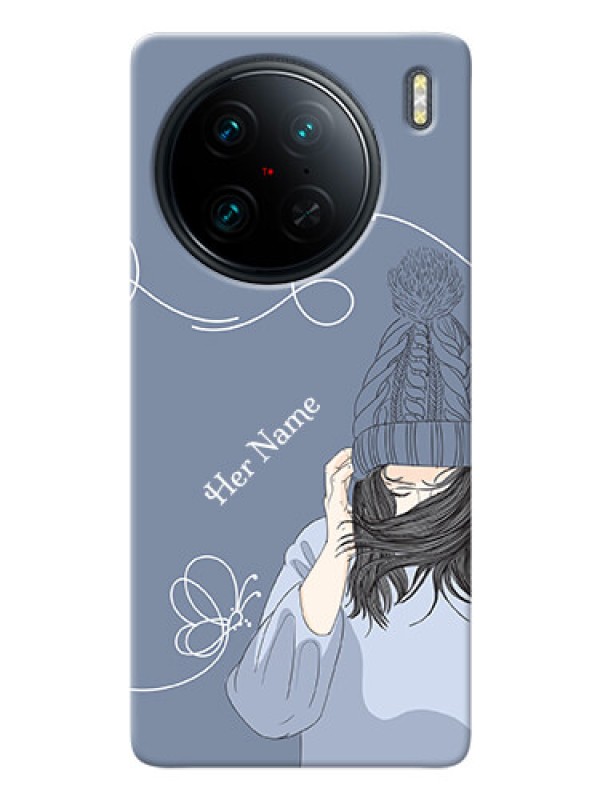 Custom Vivo X90 Pro 5G Custom Mobile Case with Girl in winter outfit Design