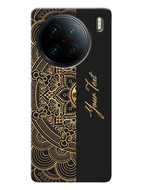 Custom Vivo X90 Pro 5G Back Covers: Mandala art with custom text Design