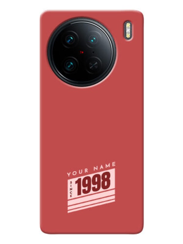 Custom Vivo X90 Pro 5G Phone Back Covers: Red custom year of birth Design