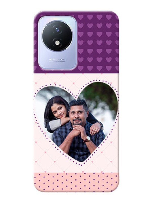 Custom Vivo Y02 Mobile Back Covers: Violet Love Dots Design