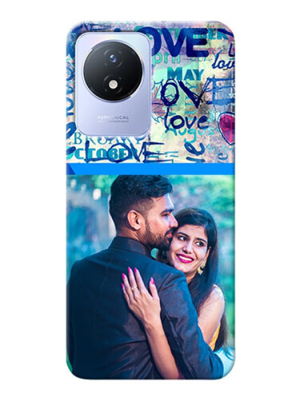 Custom Vivo Y02 Mobile Covers Online: Colorful Love Design