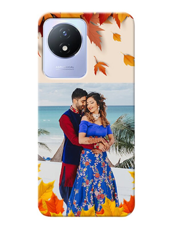 Custom Vivo Y02 Mobile Phone Cases: Autumn Maple Leaves Design