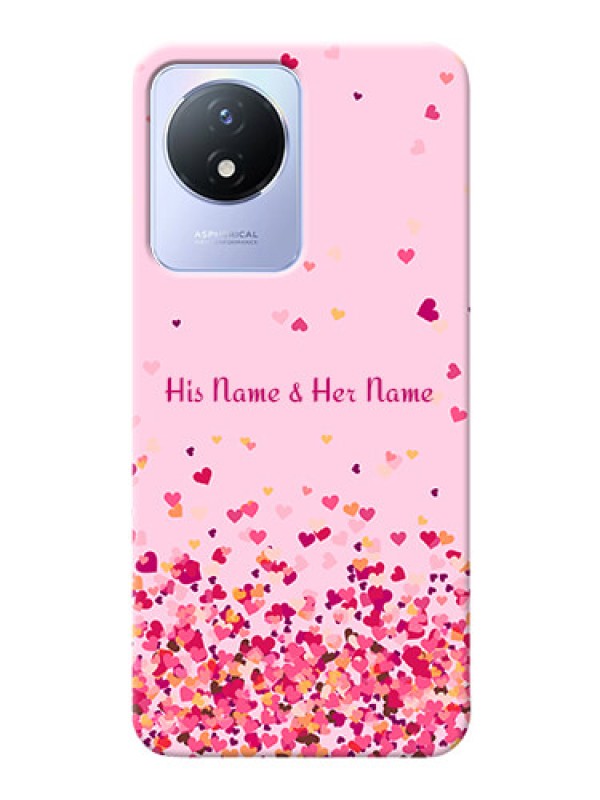 Custom Vivo Y02 Phone Back Covers: Floating Hearts Design
