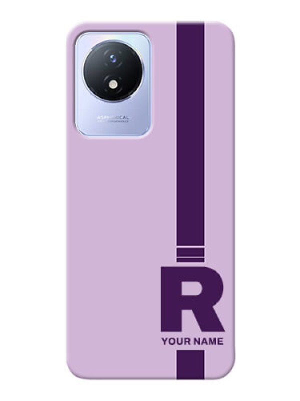 Custom Vivo Y02 Custom Phone Covers: Simple dual tone stripe with name Design