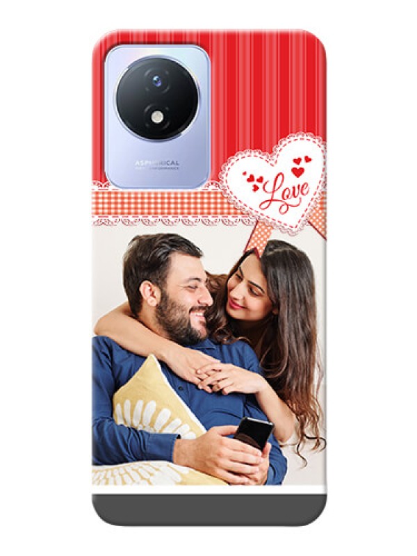 Custom Vivo Y02t phone cases online: Red Love Pattern Design