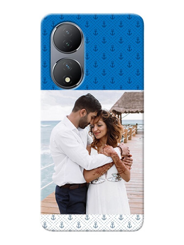 Custom Vivo Y100 Mobile Phone Covers: Blue Anchors Design