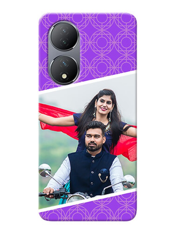 Custom Vivo Y100 mobile back covers online: violet Pattern Design