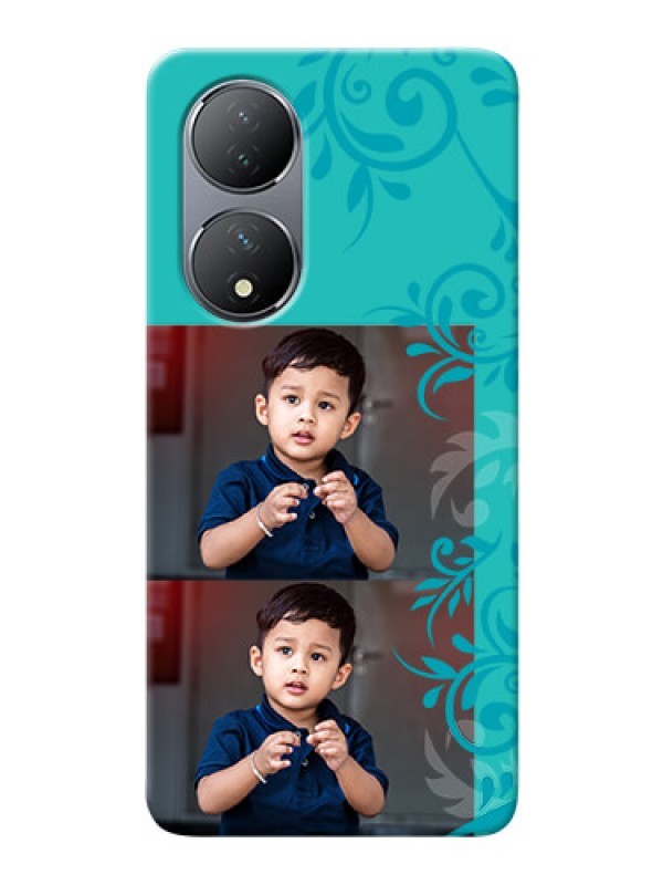 Custom Vivo Y100 Mobile Cases with Photo and Green Floral Design 