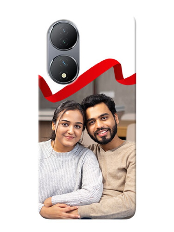 Custom Vivo Y100 custom phone cases: Red Ribbon Frame Design