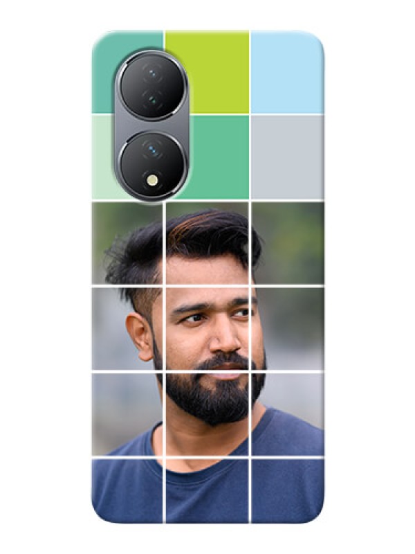 Custom Vivo Y100A personalised phone covers with white box pattern 